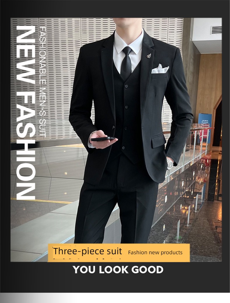 Korean version Self-cultivation groom groomsman leisure time man 's suit suit