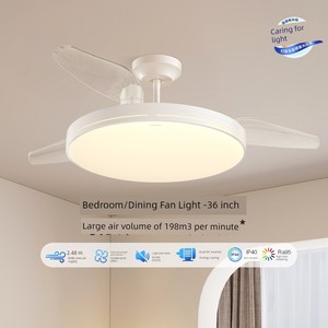 Opple Fan Light with Invisible Blades for Living Room, Dining Room, Bedroom, Simple Lighting Fixtures, Ceiling Fan Light