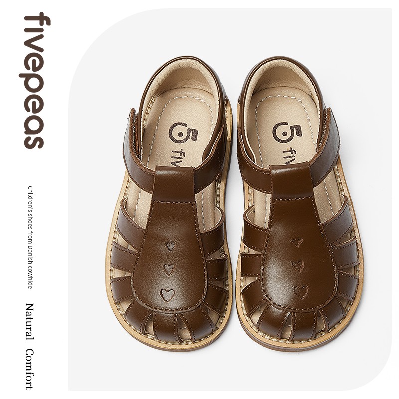Fivepeas Cowhide Summer Lolita Children's Sandals — 3