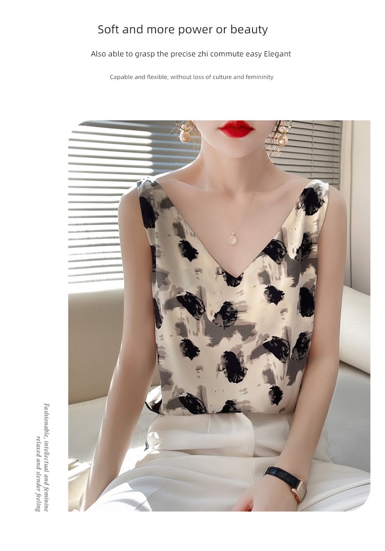 22 years printing suit Lay a foundation Satin V-collar real silk
