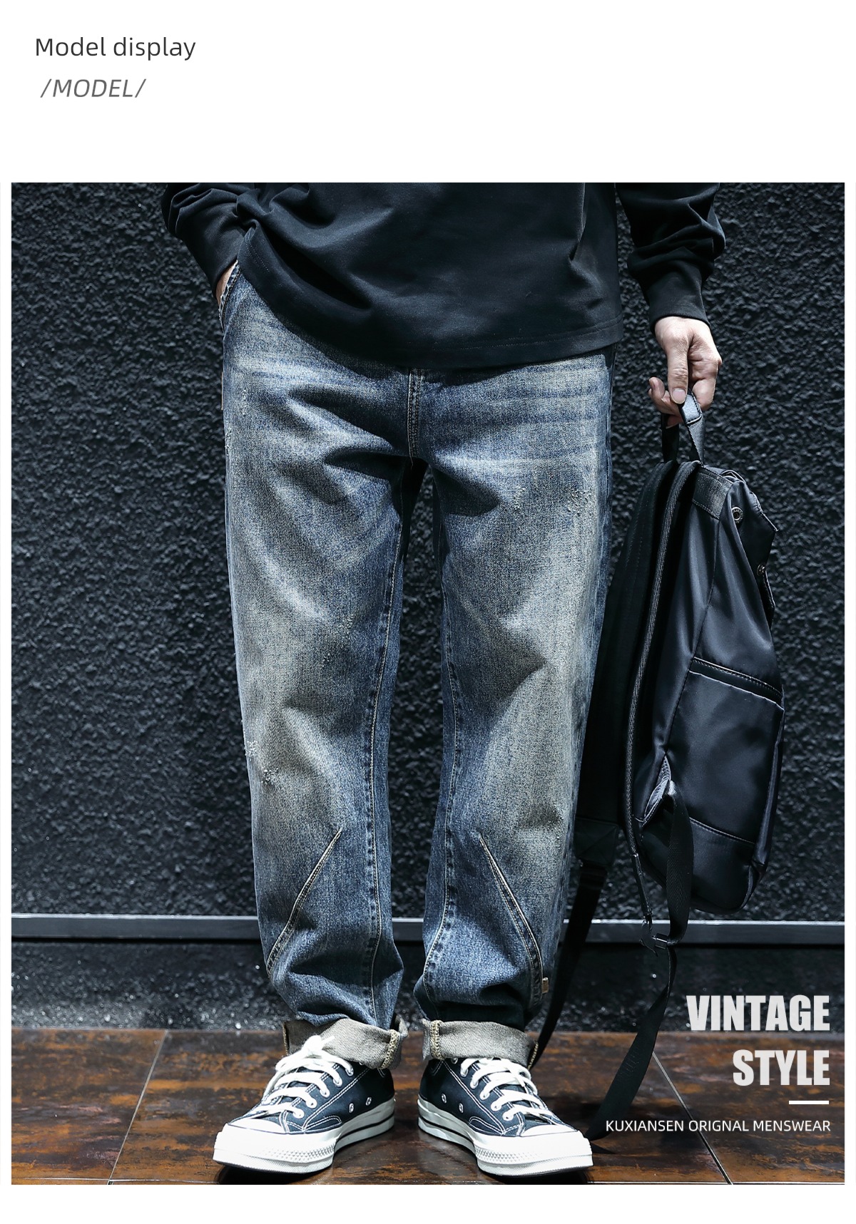 Splicing autumn Big size the fat trend Versatile Jeans