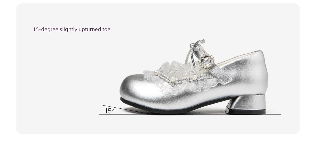 Little Girl's Stylish Leather Shoes 2026 New Summer Children's Beautiful Princess Shoes Girls' Soft-Soled High-Heeled Stage Shoes — 22