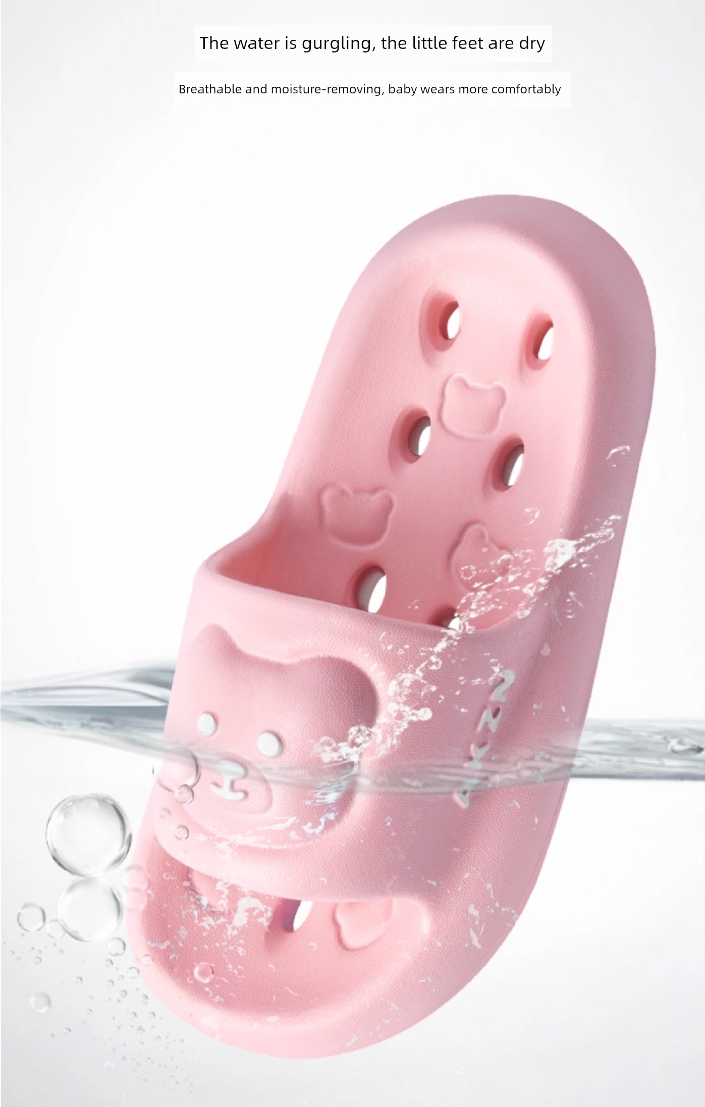 Children's Hollow-Out Water-Draining Slippers, Kids' All-Season Indoor Bathroom Non-Slip Eva Sandals for Boys and Girls — 8