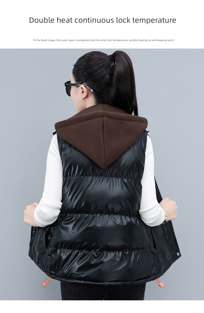 have cash less than that is registered in the accounts Bright surface Autumn and winter keep warm loose coat Down cotton Vest