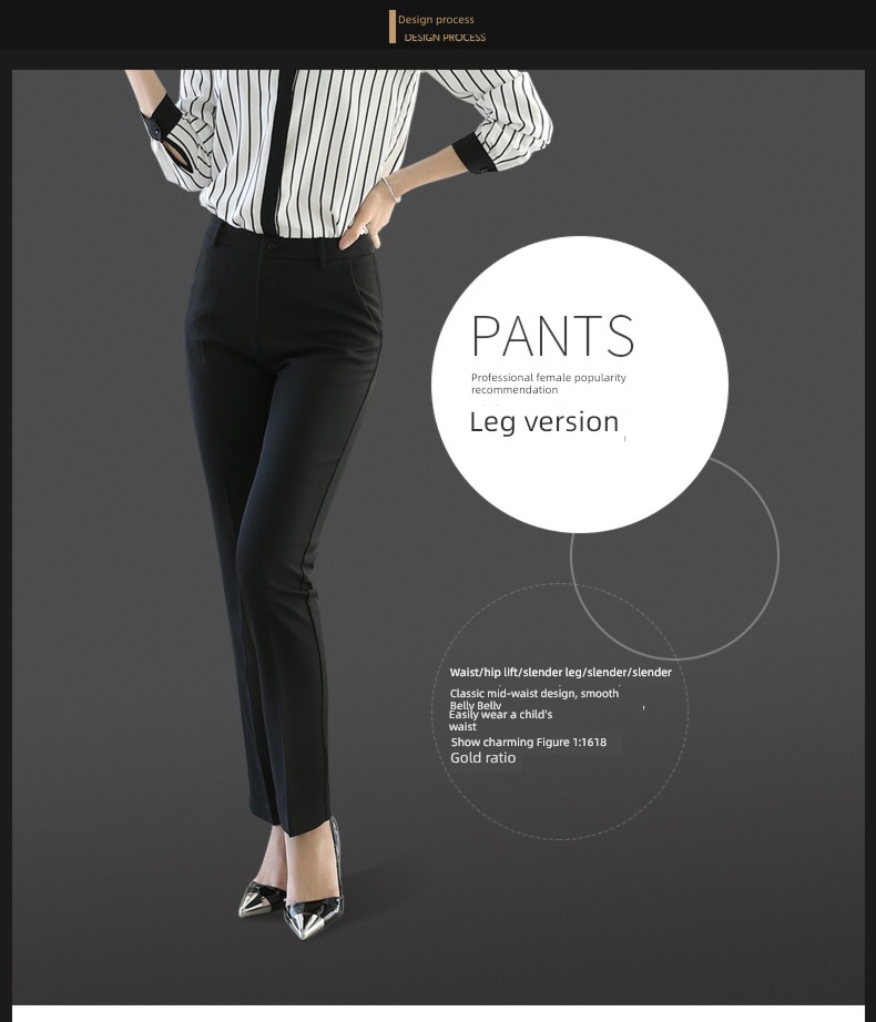 middle-waisted Self-cultivation Show thin Women formal wear occupation Western-style trousers