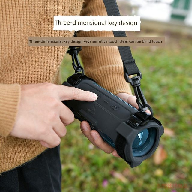 Suitable for JBL Flip6 speaker silicone protective cover Kaleidoscope 6 generation portable shoulder bag Flip6 audio silicone soft shell cover portable storage bag bicycle strap fixed storage bracket