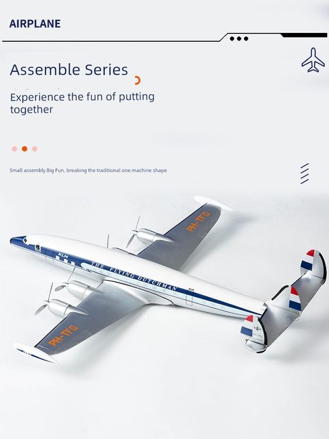 Simulated ABS assembled aircraft model L-1049 KLM DASH8Q300 Air New Zealand ornaments