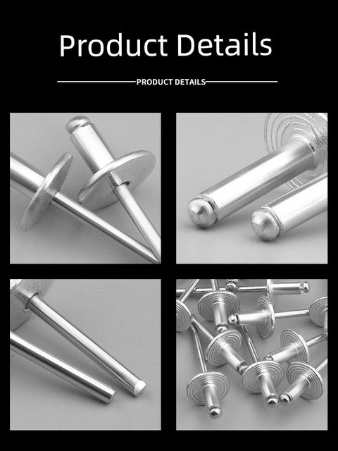 Big hat rivet aluminum round head large hat brim pull rivet core rivet large head pull large flat head car pull rivet