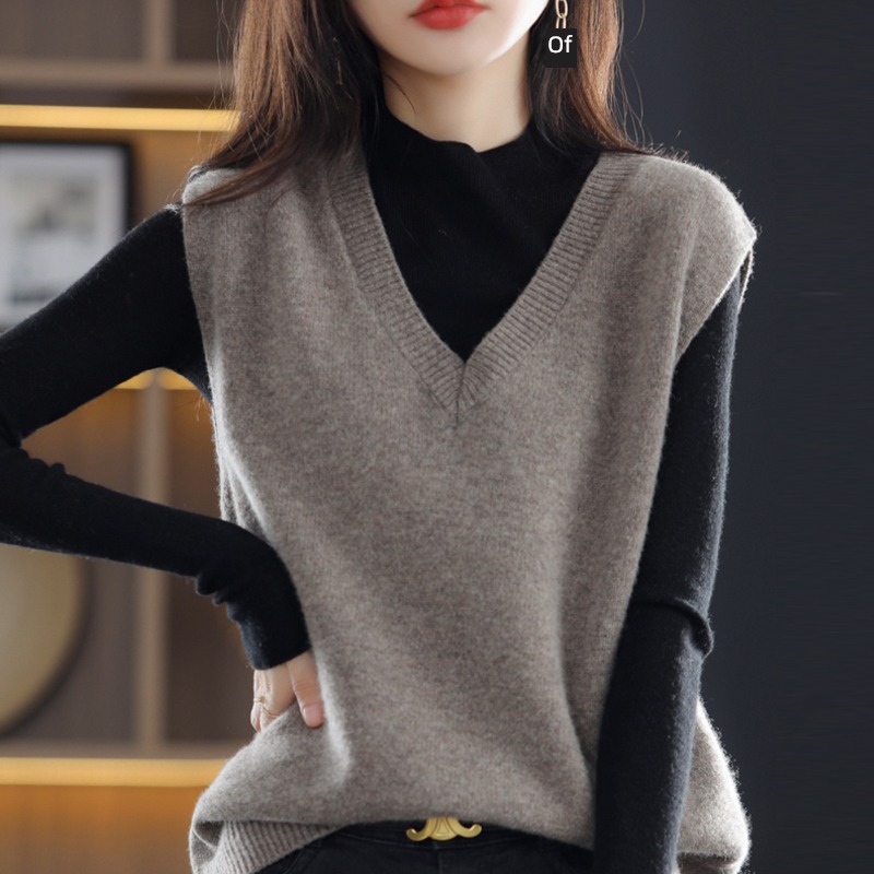 ma'am Overlapping wear early spring easy Advanced sense Vest vest