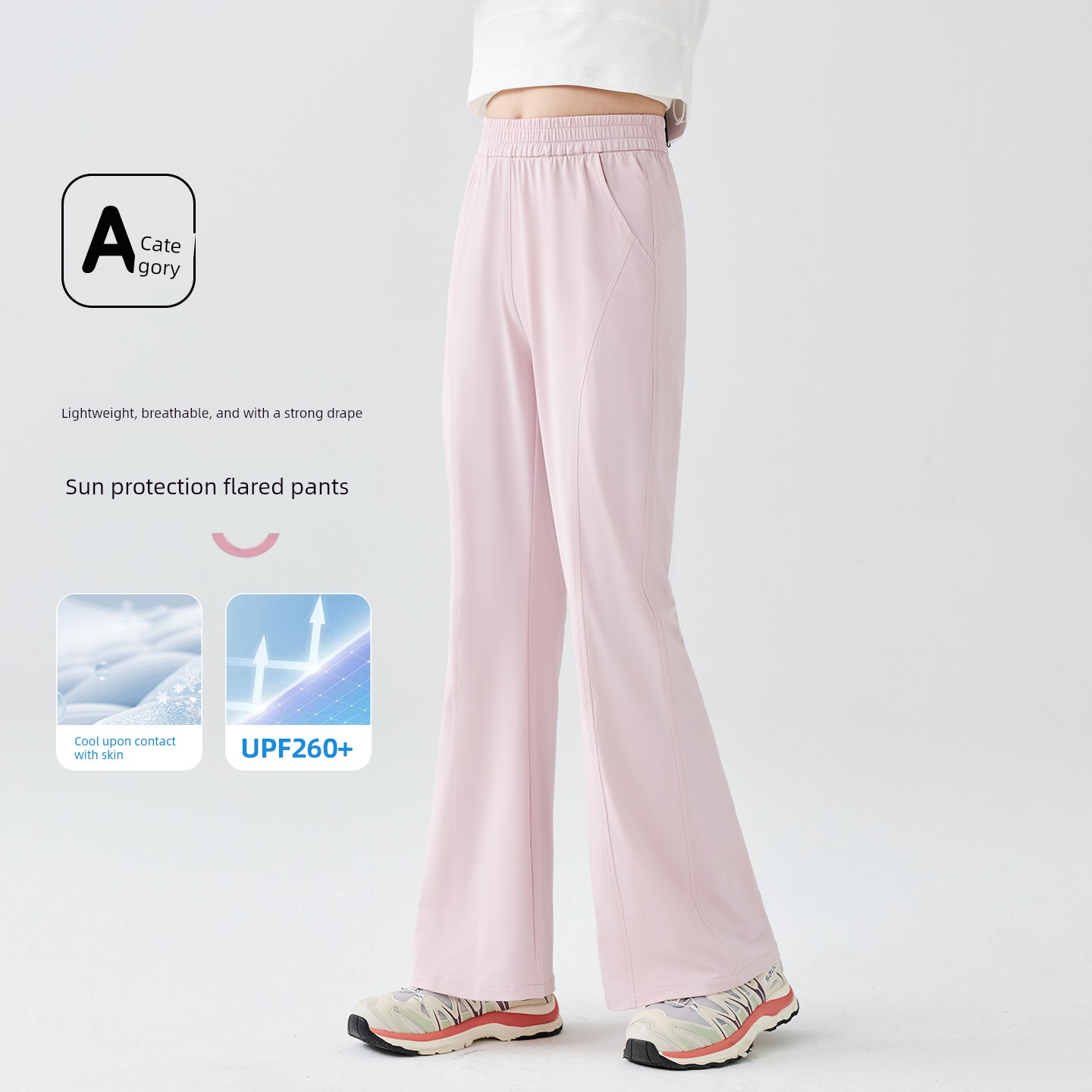 Catman Children's Cooling Sun-Protection Pants, Flared Pants for Older Girls, Lightweight Breathable Summer Long Pants, Slightly Flared Trousers — 1