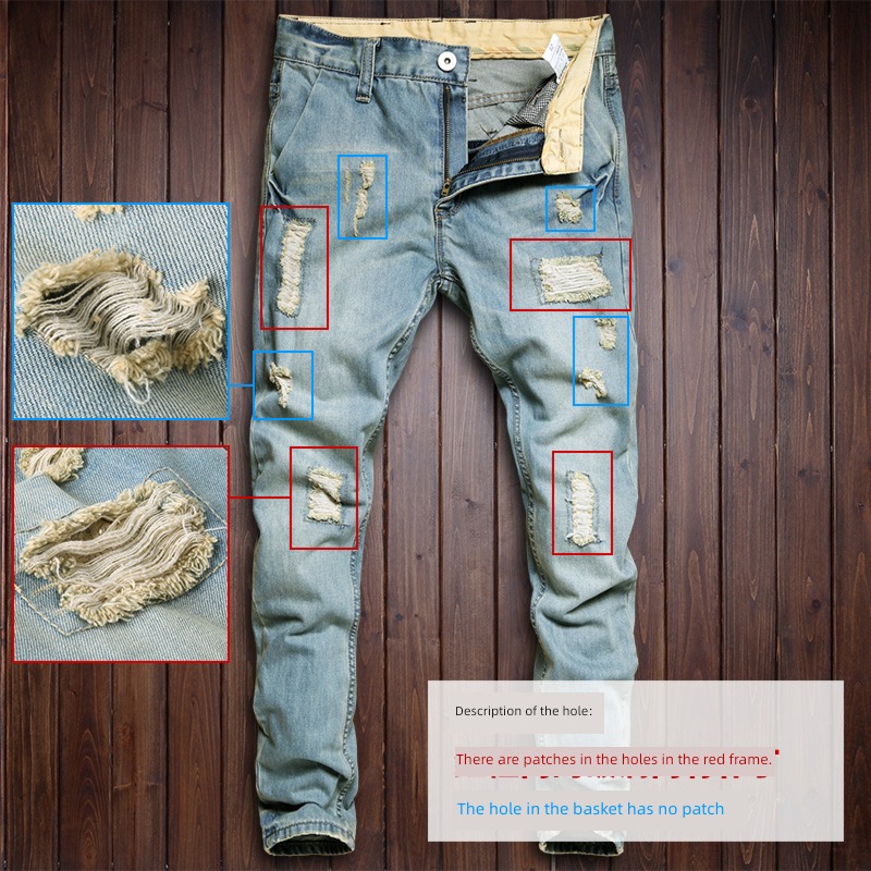 hole autumn Korean version Self-cultivation easy Versatile Jeans