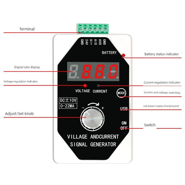 信号发生器0-4-20mA电流电压0-10V/0-5V/0-3V/0-1V手持输出校验仪