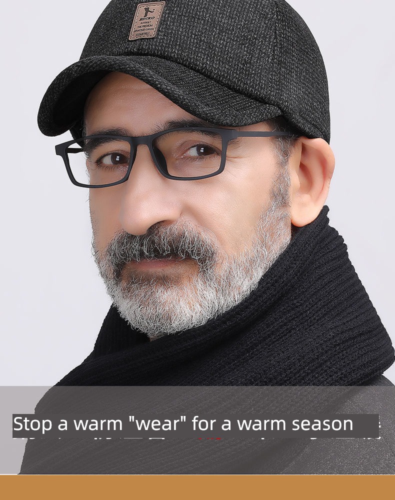 man Autumn and winter dad old man Cold proof Ear protection Hat
