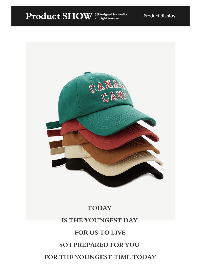 Tang Shi Show a small face cap Show thin Baseball cap female summer peaked cap male sunshade letter Sun hat Embroidery spring