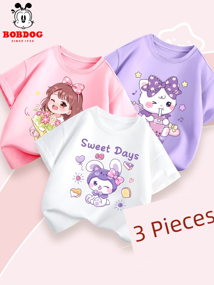Bobdog Girl 2024 New Arrival Baby Short Sleeve T-shirt