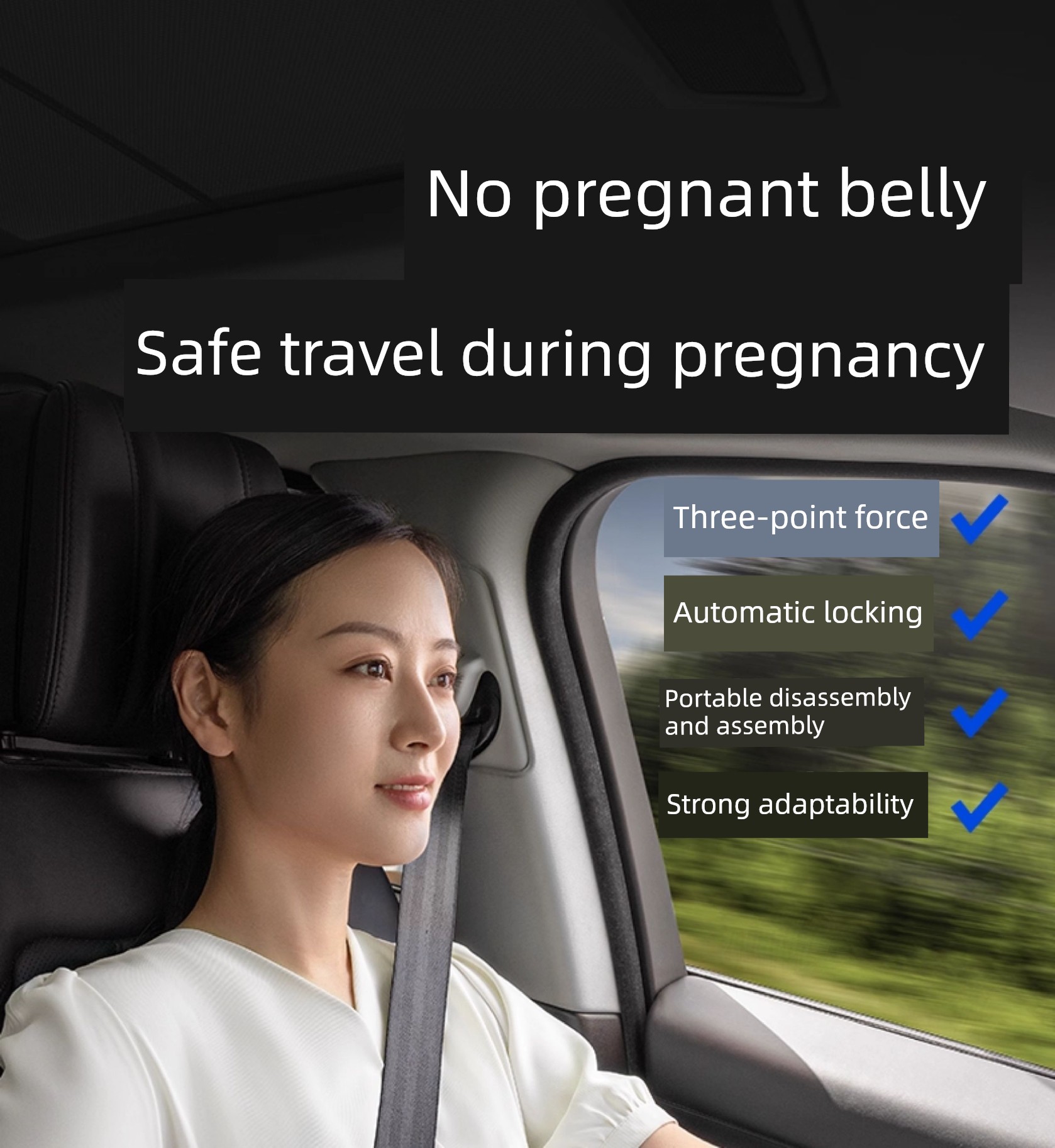 Pregnant Women's Safety Belt Car Special Belly Support Anti-Strangulation Belly Mid-Pregnancy Driving Car Driving Handy Gadget Fixed — 2