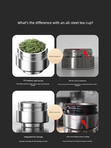 2026 New Model Tea and Water Separation Cup Double-Layer Glass Cup for Brewing Tea, Mini Portable Tea Cup for Men and Wo