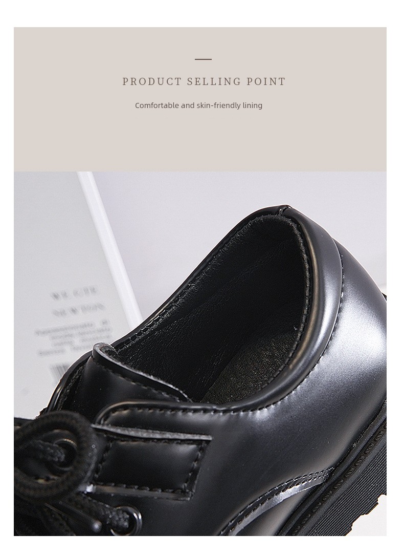 Boys' Black Leather Shoes, British Style, Casual and Stylish, Comfortable for Men, Great for Summer, Very Attractive, Student Shoes, 2026 New Model — 10