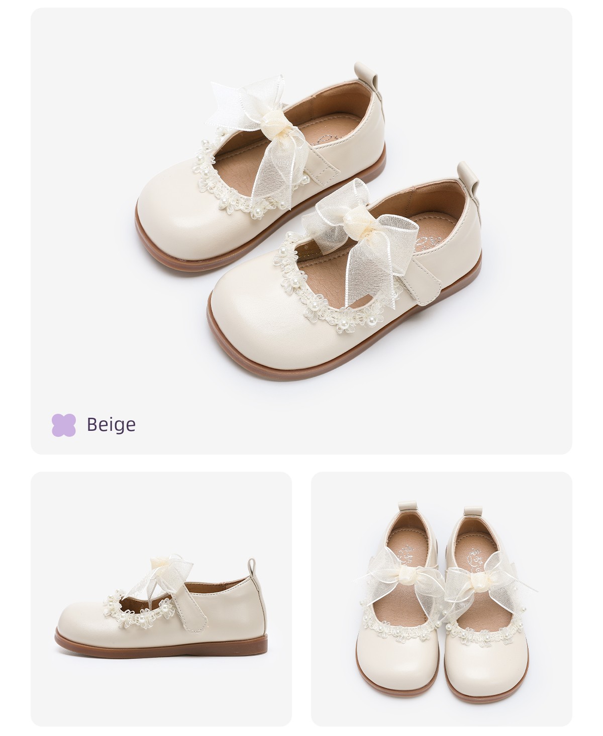 White Kids Soft Bottom Women's Baby Fall and Winter Princess Shoes — 22
