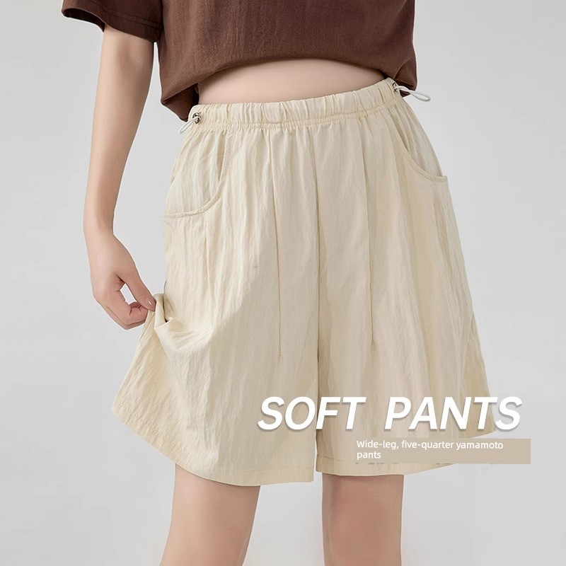 Jq Jingqi Maternity Pants Spring/Summer 2026 New Thin Style Yamamoto Pants Non-Tightening Shorts for Pregnant Women — 2