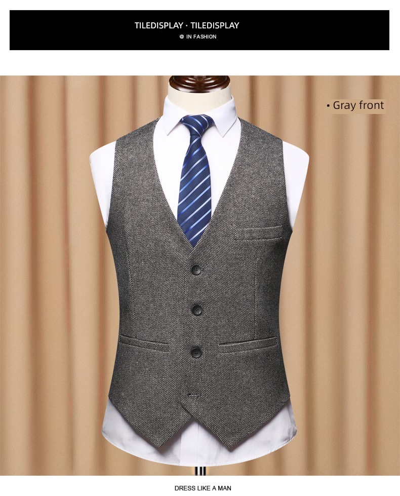 Autumn and winter Wool Inner lap handsome man 's suit Vest