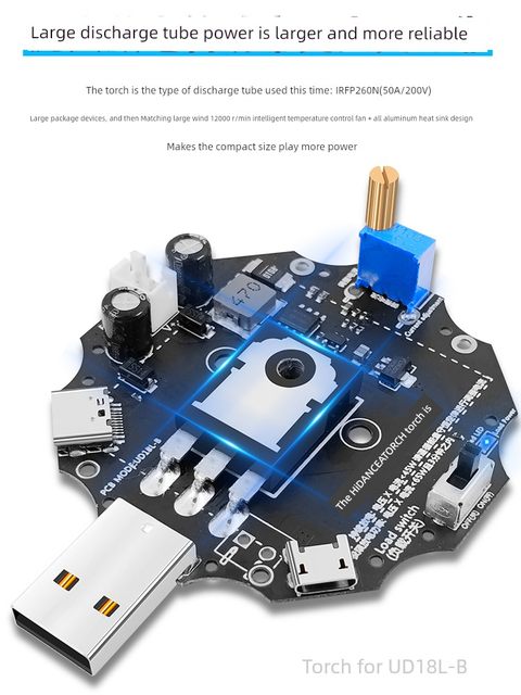 Torch is 65W adjustable constant current electronic loader suitable for USB DC voltmeter ammeter detection and testing instrument
