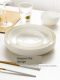Longmeige pure white bone porcelain 7-inch nest plate deep plate stir-fry soup plate round plate ceramic household plate tableware