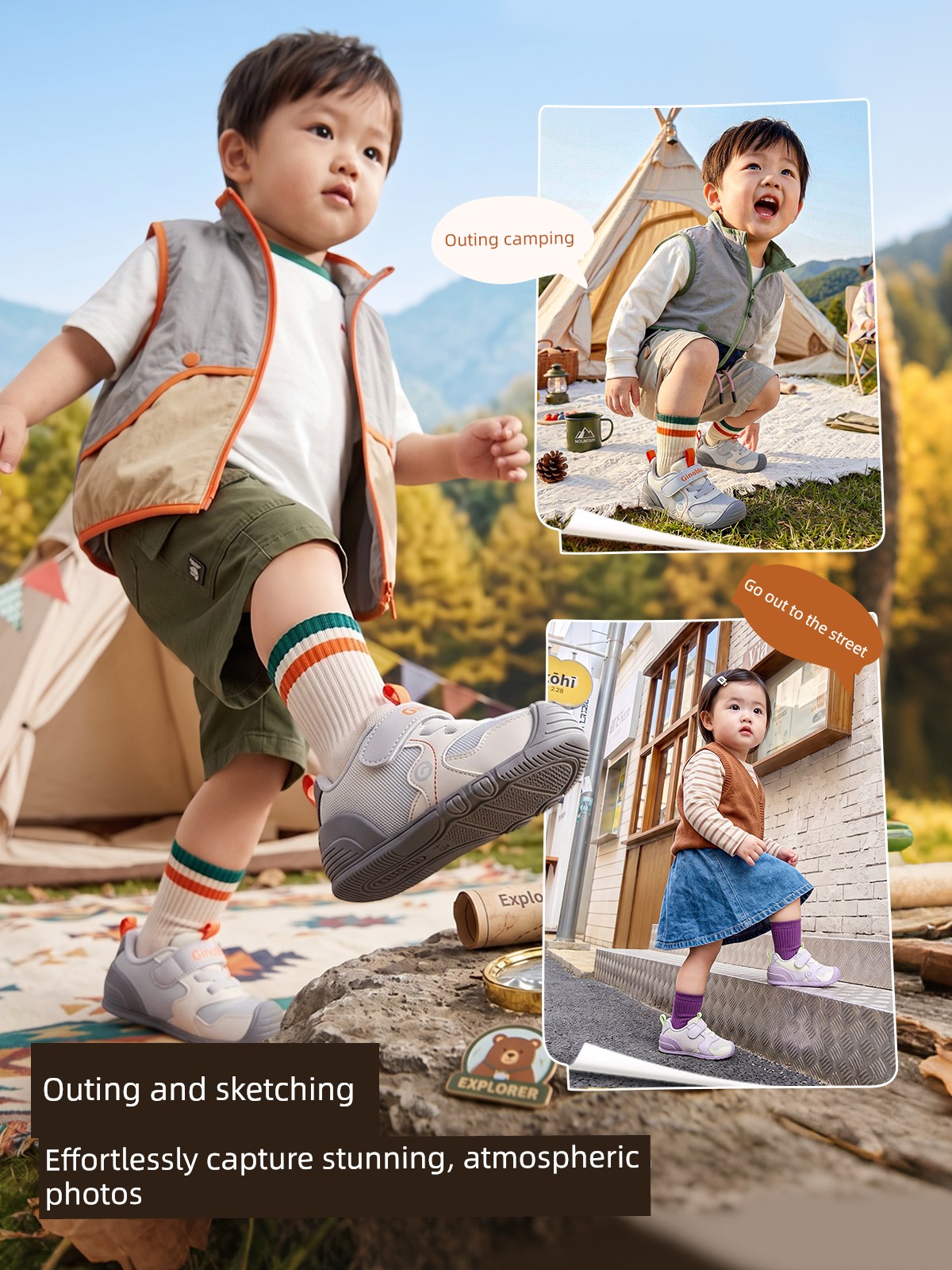 Jinopu Functional Shoes 2026 New Spring and Autumn Baby Infant Shoes for Boys and Girls Gb2519