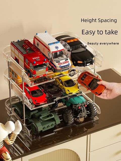 Children's toy car storage rack suitable for hot wheels Domeka car storage rack multi-layer transparent storage tool
