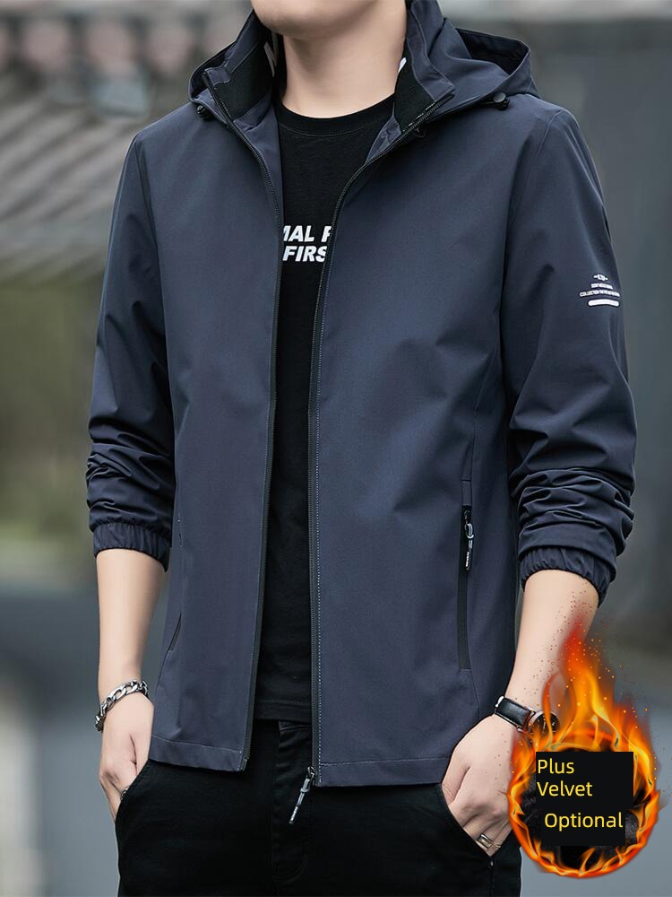 Chaopai Spring and Autumn winter easy motion Hooded loose coat