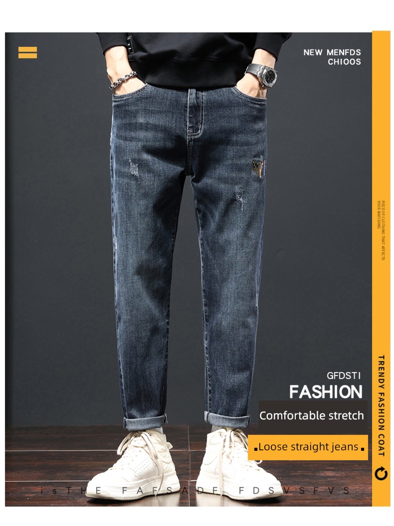 Autumn and winter Korean version elastic force keep warm Plush Jeans