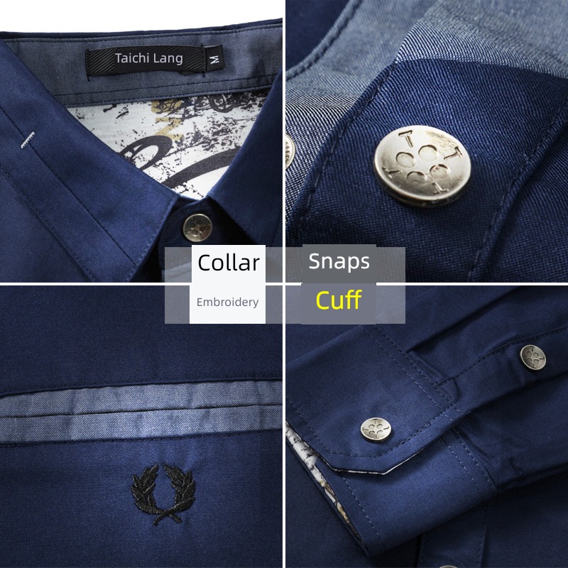 Long sleeve Korean version trend leisure time Put on your clothes cowboy shirt