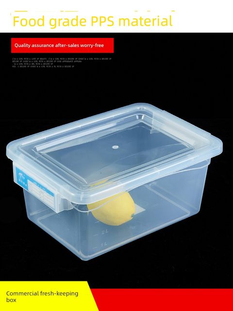 Large capacity food grade PP fresh-keeping box plastic with lid kitchen commercial transparent rectangular storage box large seal