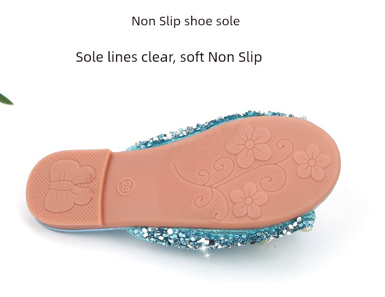 Internet Celebrity Princess Elsa Summer Crystal Girls' Slipper — 9
