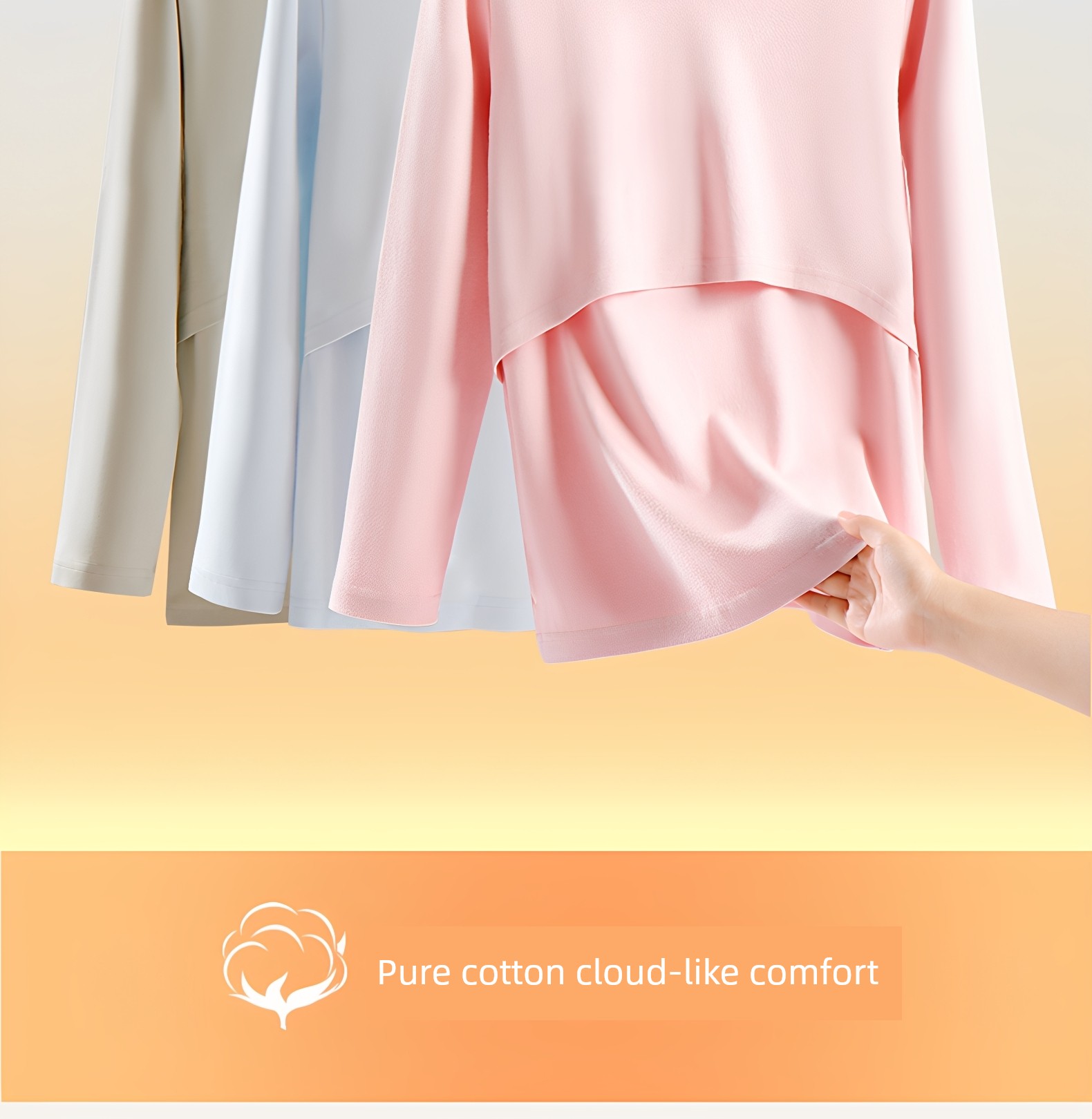 Breastfeeding Top Tops Pure Cotton Maternity Thermal Underwear Autumn and Winter Nursing Pajamas Confinement Clothing Bottoming Shirt with Chest Pad — 3