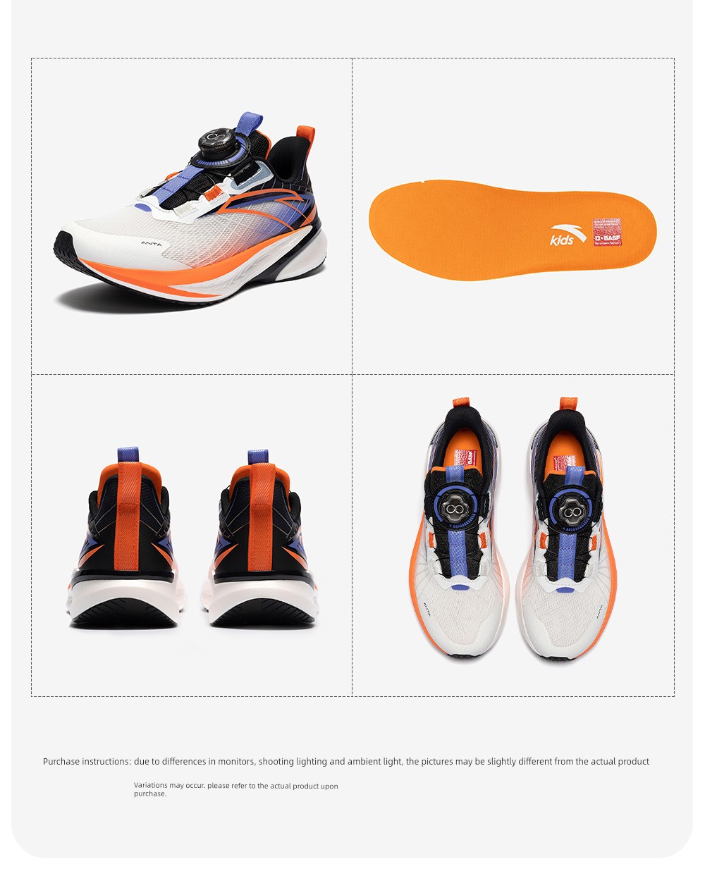 Anta Children's Wave 4 Running Shoes 2026 Summer New Breathable Professional Physical Test Running Shoes for Boys and Girls Youth Shoes — 53