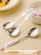316 stainless steel long handle spoon thickened spoon Western food spoon home use children's meals and drink soup spoon