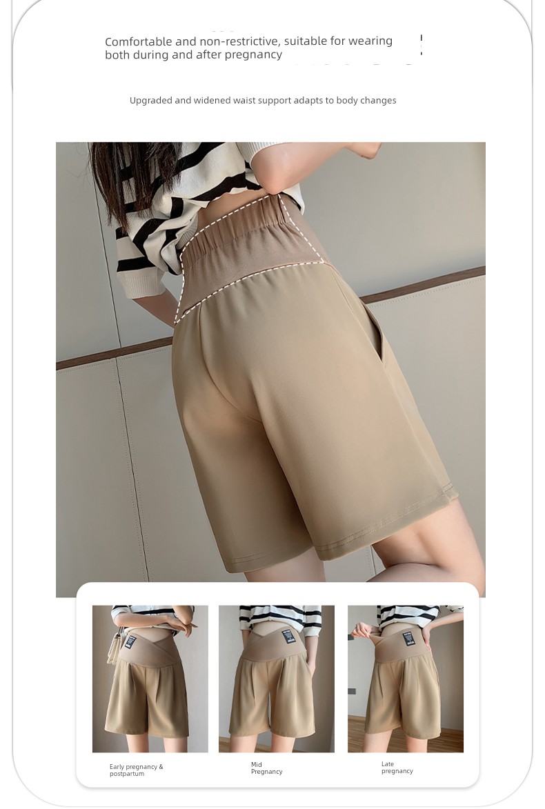 Summer Large Size Low Waist Suit Half Length Pregnant Women's Pants — 12