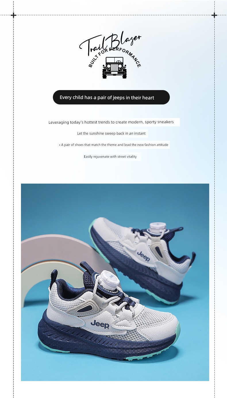 Jeep Children's Lightweight Running Dad Shoes Spring and Summer Girls' Outdoor Hiking Shoes Soft-Soled Breathable Sports Shoes Boys — 2