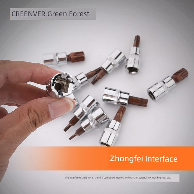 Green Forest Tool T40 Inner Plum Blossom Rotary Tool Head Electric Hexagonal Sleeve M10 Wind Cannon Pneumatic Wrench Set