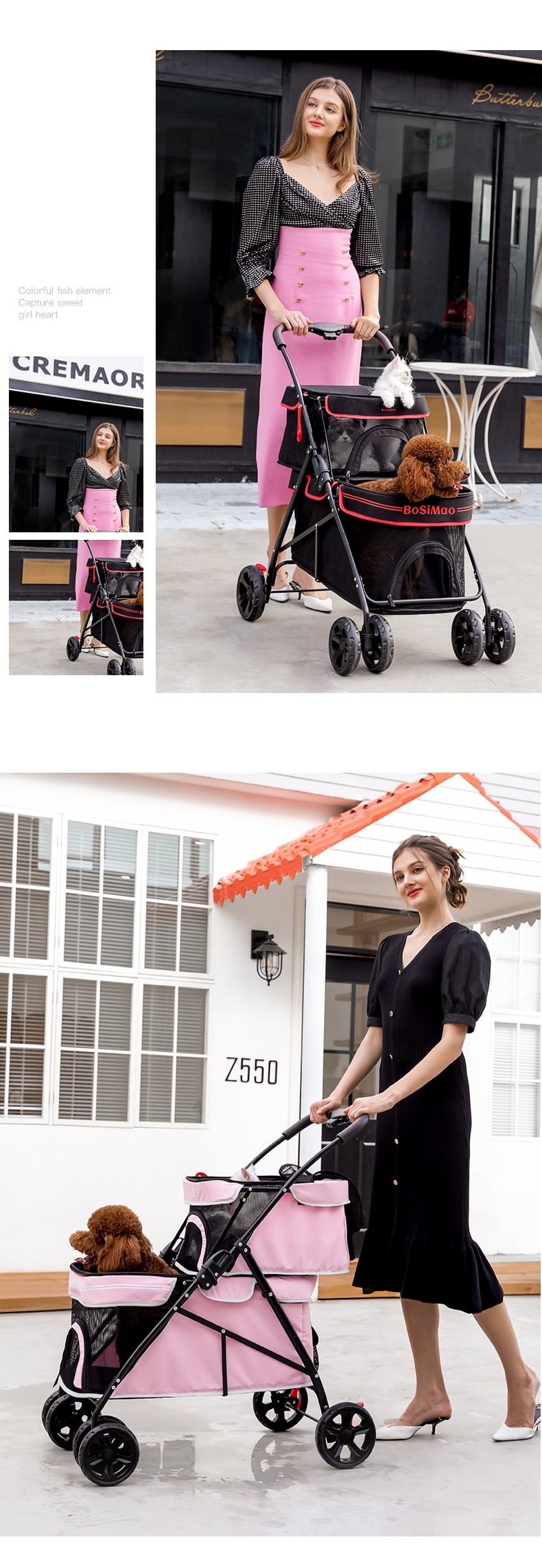 share enlarge widen Cat and dog Two layers Pets garden cart