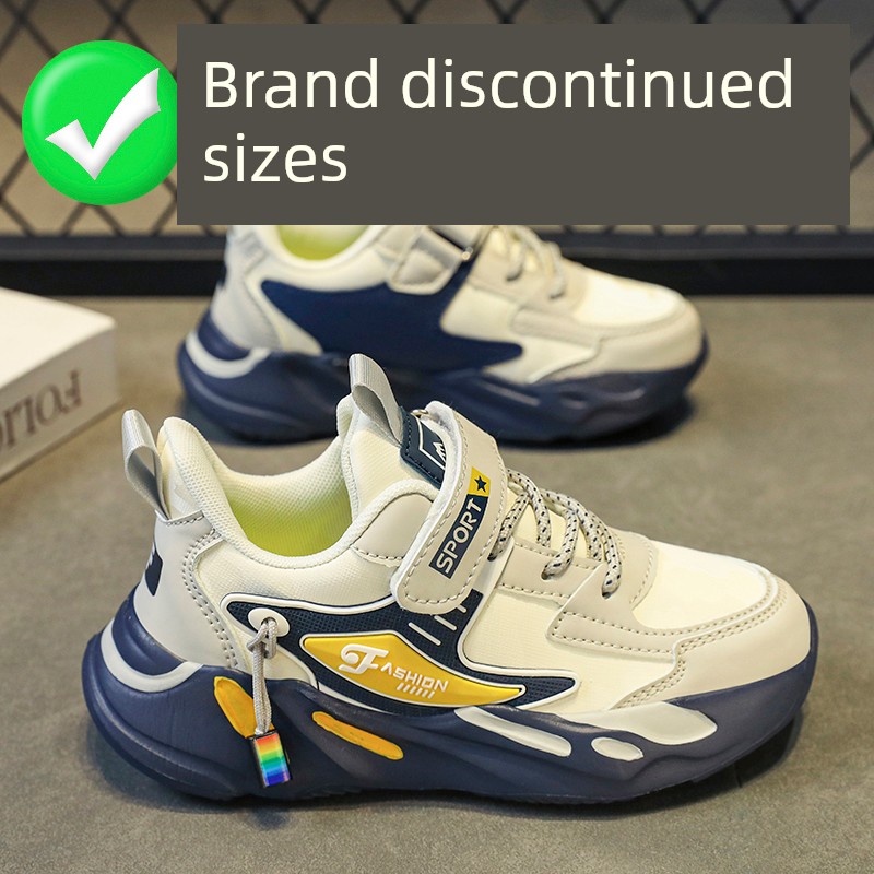 Boys' Sports Shoes, Autumn and Winter New Models, Leather Waterproof Shoes for Older Boys, Breathable and Odor-Resistant Children's Shoes