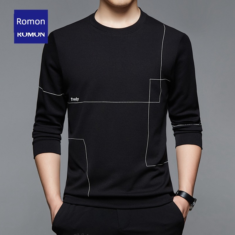 man Low collar jacket Plush leisure time Long sleeve T-shirt