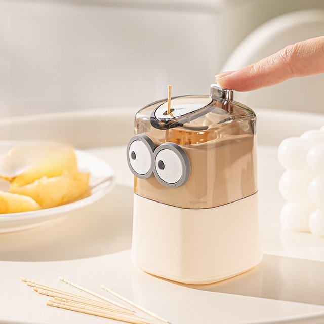 Guangyi Fruit Fork Disposable Toothpick 100 Automatic Pressing Toothpick Box Household Fruit Strip Bamboo Strip with Box