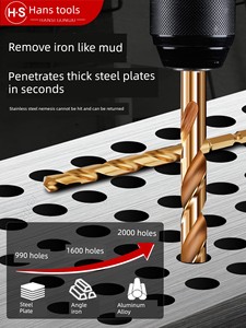 Auger Bit Hexagonal Handle Cobalt Stainless Steel Special High Hardness Punching Steel Alloy Metal Special Turning Head
