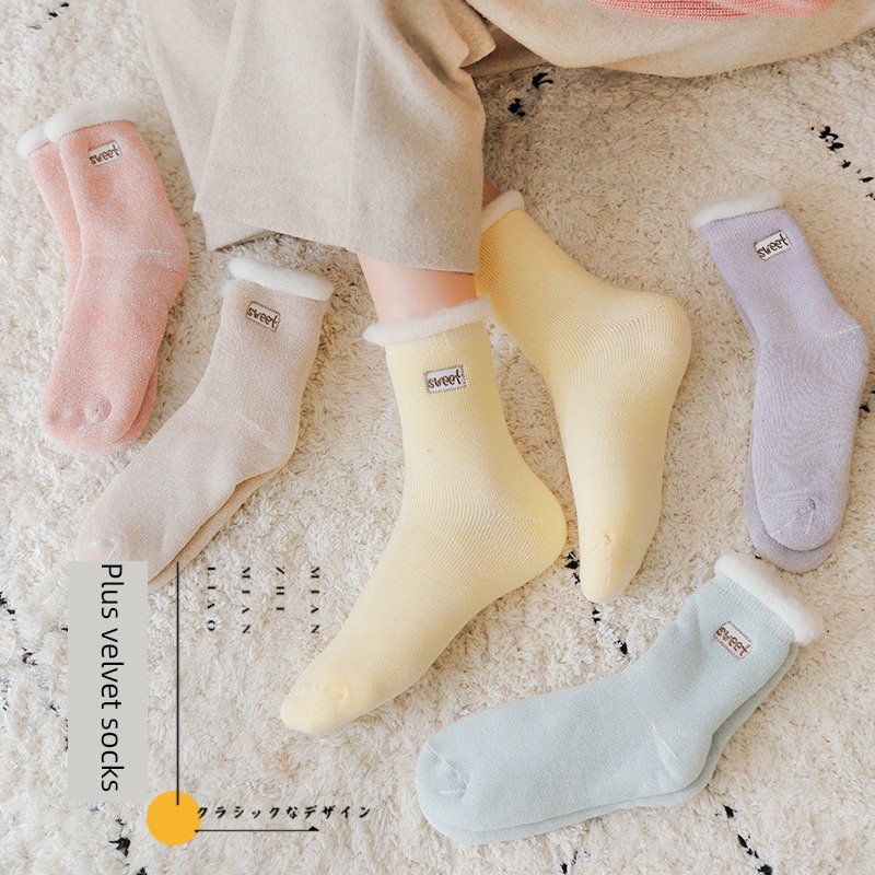 ma'am Plush keep warm sleep floor towel thick Socks