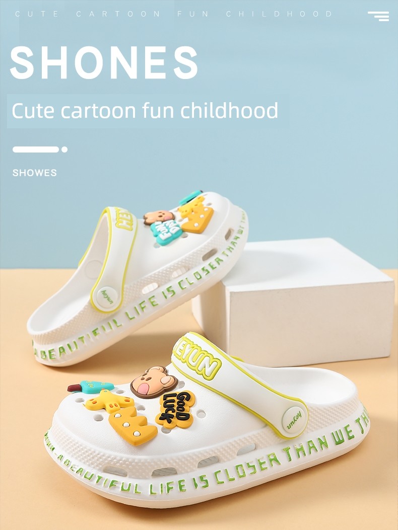 Boys Sandals Children's Hole Shoes Outdoor Non-Slip Bear Girls' Slippers Child Baby Closed Toe Summer Children's — 2