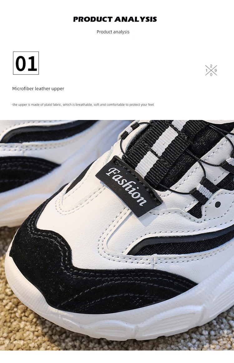 Kading Children's Shoes Boys' Sports Shoes 2026 Autumn New Ultra-Light Leather Waterproof Rotating Button Shock-Absorbing Running Shoes — 6