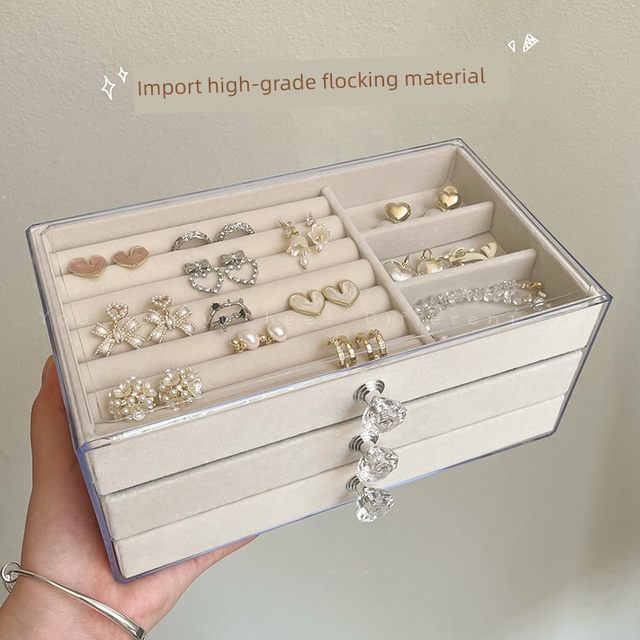 Acrylic drawer large capacity jewelry box earring necklace storage box high-end exquisite antioxidant finishing box