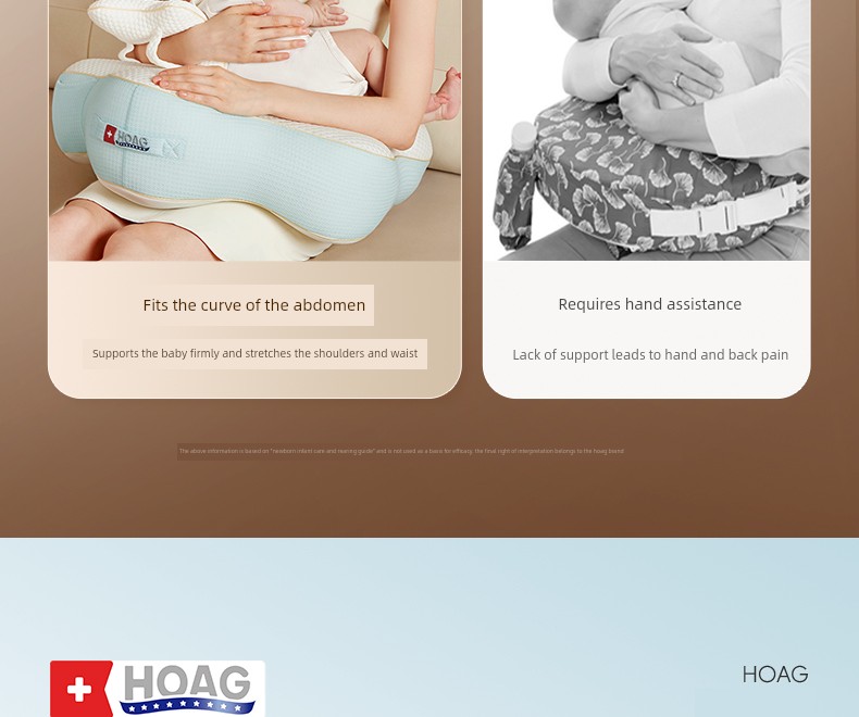 Hoag Nursing Pillow Newborn Feeding Aid for Direct Feeding, Sitting Feeding, Cuddling, Waist Support Cushion, Breastfeeding Pillow — 45